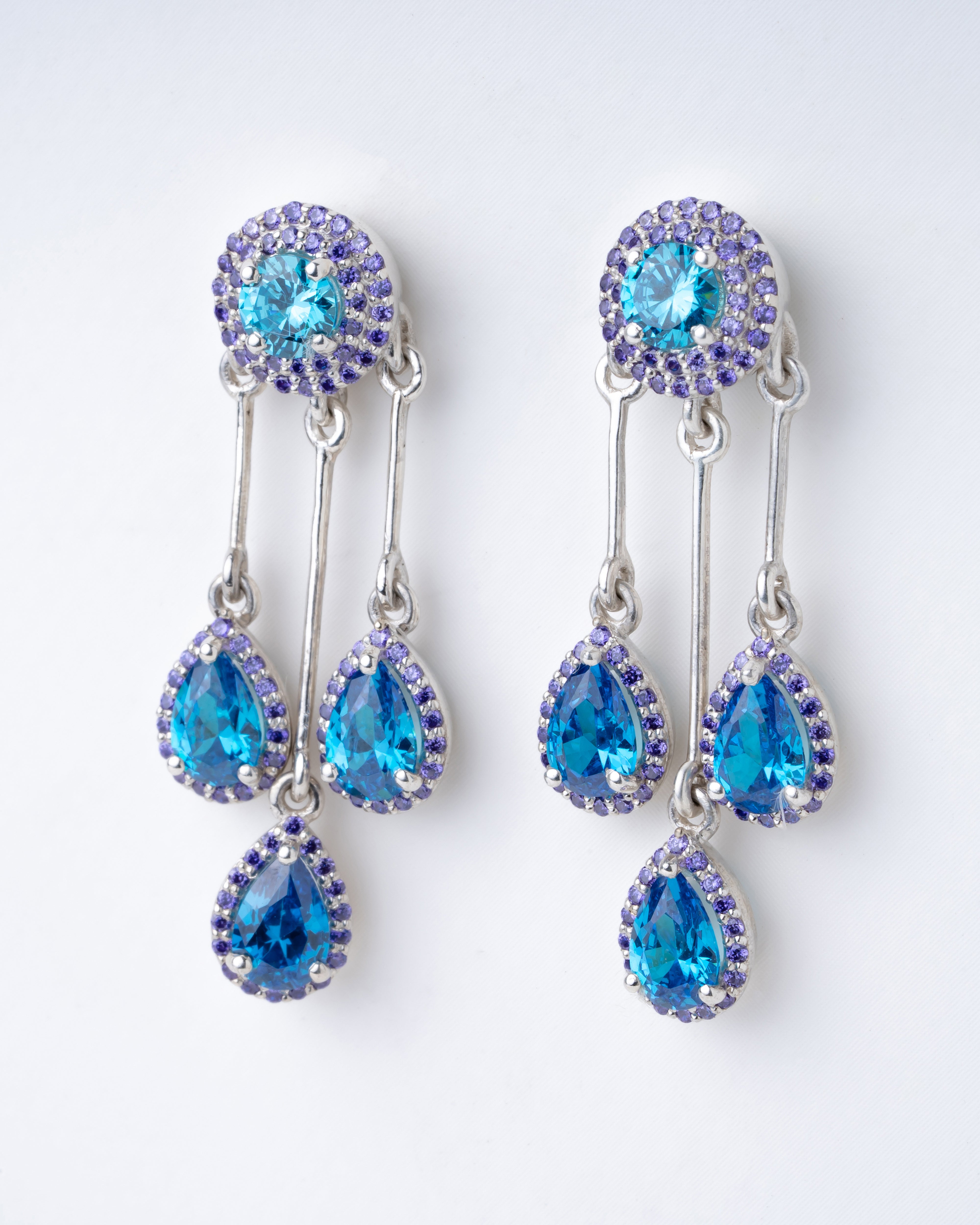 purple stone earrings, sterling silver earring