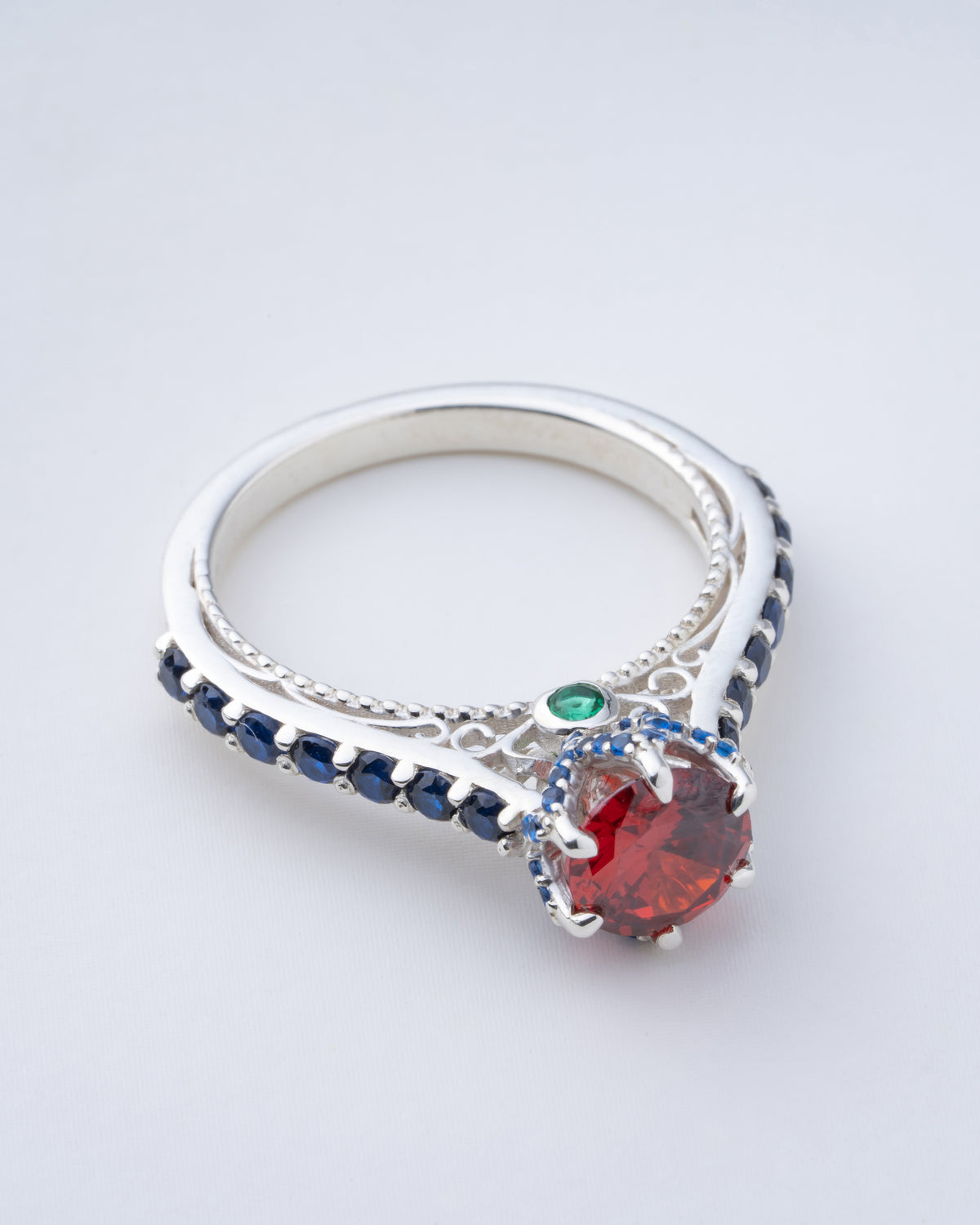 ruby silver ring, sterling silver ring